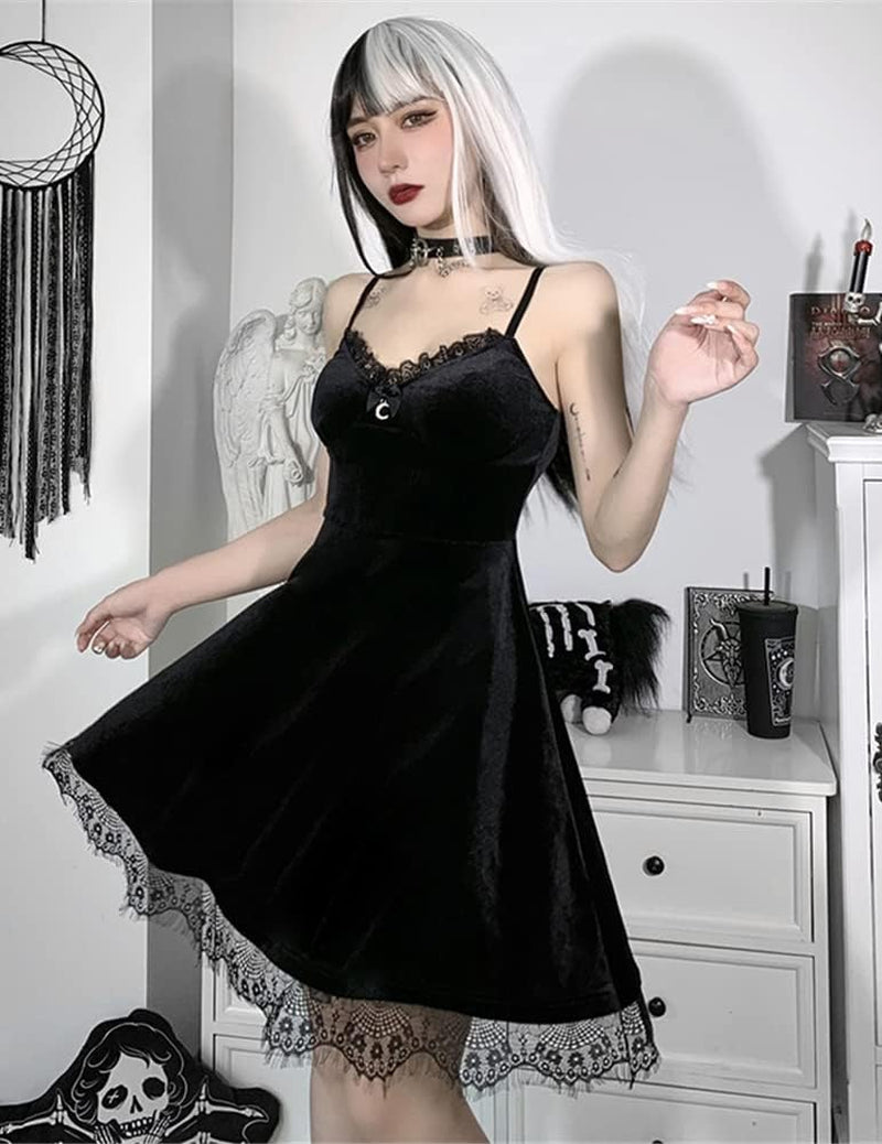Gothic Clothes Dress Lace Mini Sleeveless 