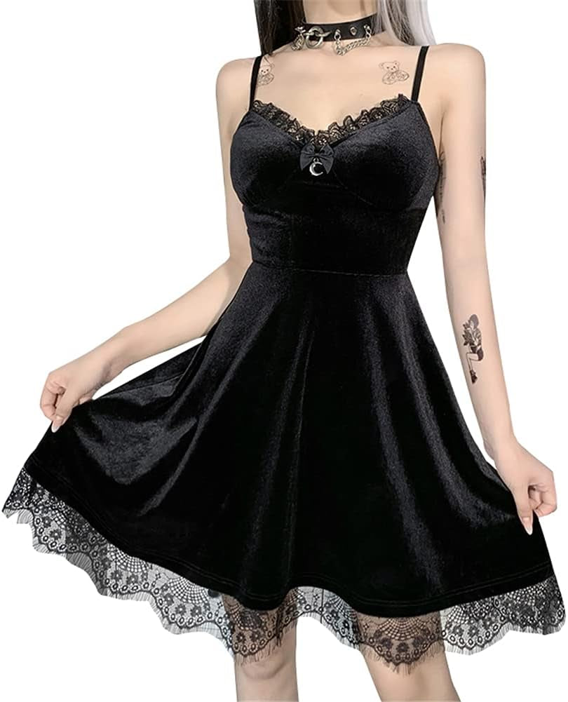 Gothic Clothes Dress Lace Mini Sleeveless 